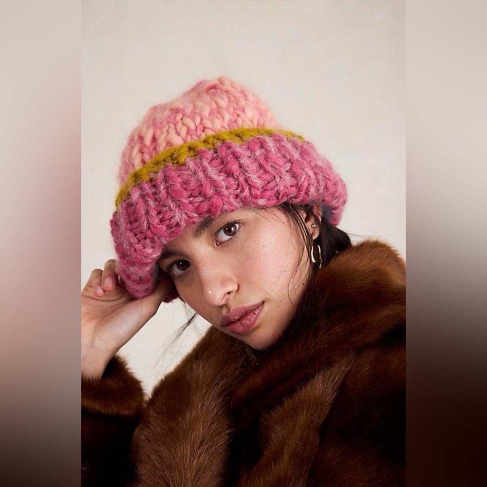 New French Knot x Free People Chunky Woven Fisherman Hat Cap Beanie